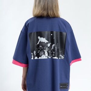 We11 done designer reversible oversized tee resort collection 2020 navy/pink